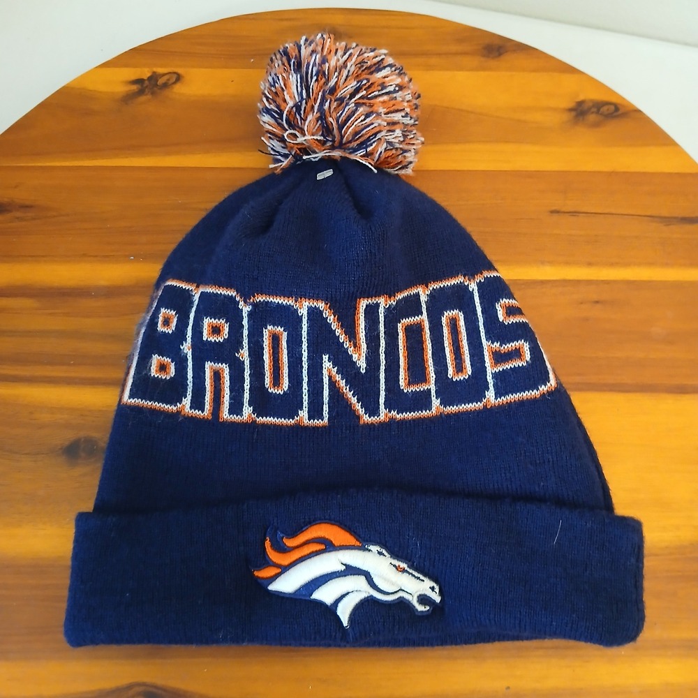 Denver Broncos Hat Cap Beanie Navy Blue NFL Team Apparel Winter